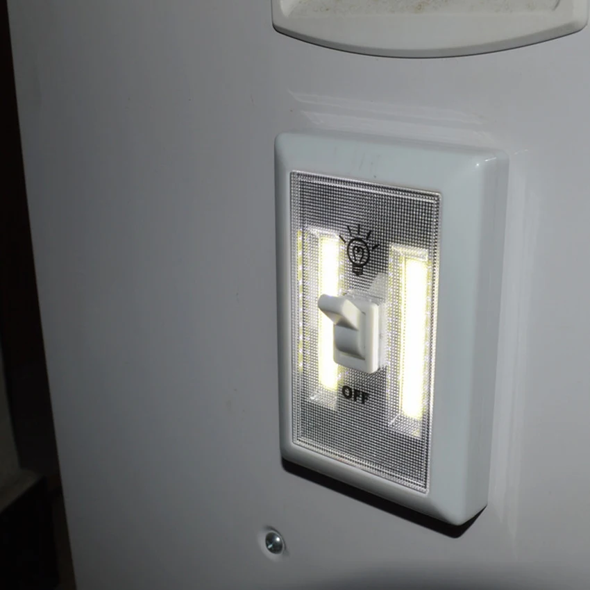 VUÔNG COB LED Công Tắc Tường Đèn Ngủ Chiếu Sáng Khẩn Cấp Tủ/Nhà Để Xe/Tủ Quần Áo/Hành Lang Không Dây Treo Đèn ABS nhựa