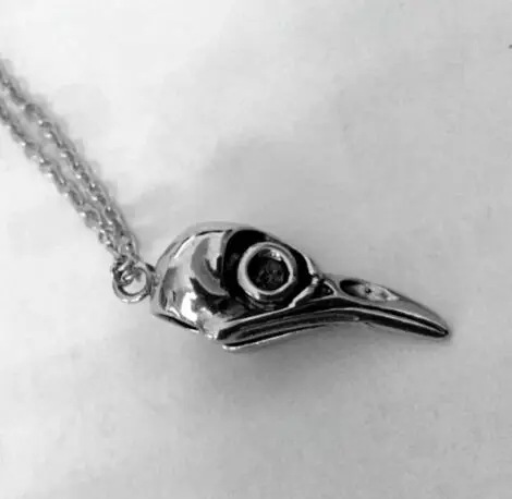 Nordic Viking Raven skull Pendant Necklace Crow head Adorkable Bird Amulet Rune Men Necklace Fashion Punk Jewelry