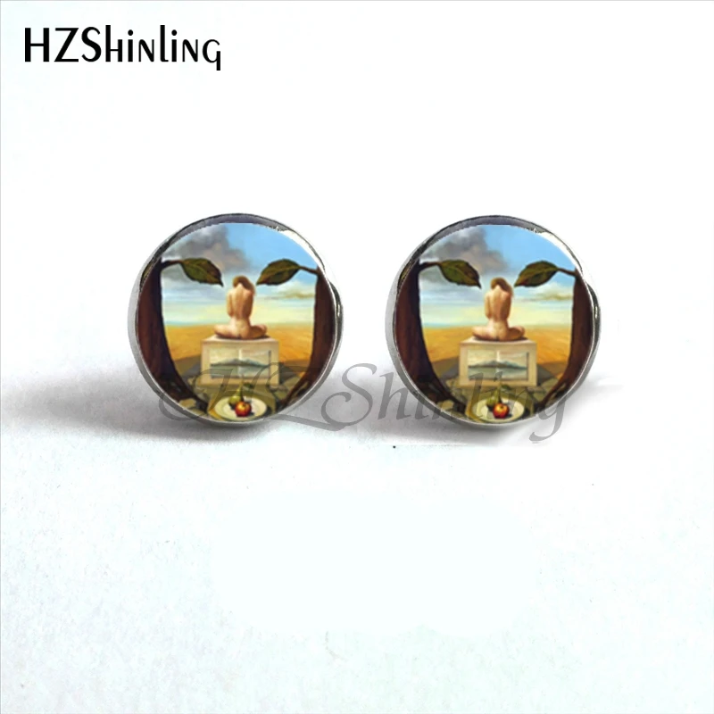 NES-00102 Salvador Dali Studs Ohrringe SalvadorDali Malerei Ohr Nagel Im Moment der Explosion Ohrring Glas Cabochon HZ4