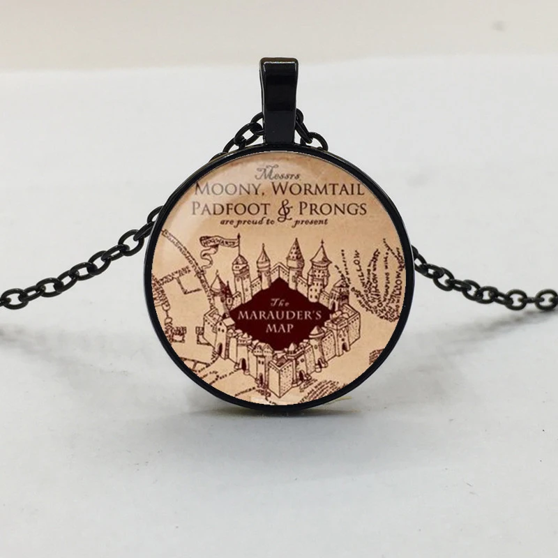 NEW Vintage marauders map Cabochon Glass Pendant Necklace , presents for friends