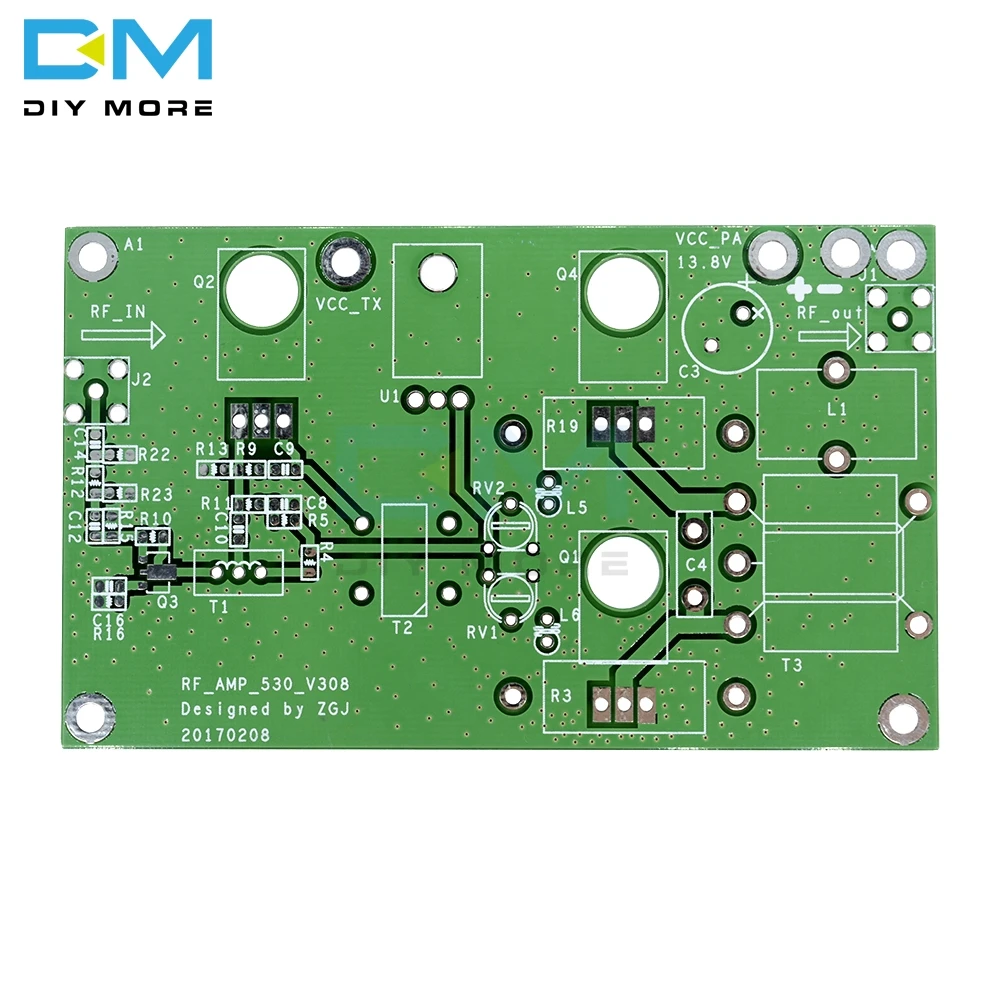 Imagem -02 - Amplificador de Potência Linear dc 13.8v 10a 45w Ssb am cw fm hf Rádio Transceptor Placa de Módulo de Ondas Curtas Kit Diy