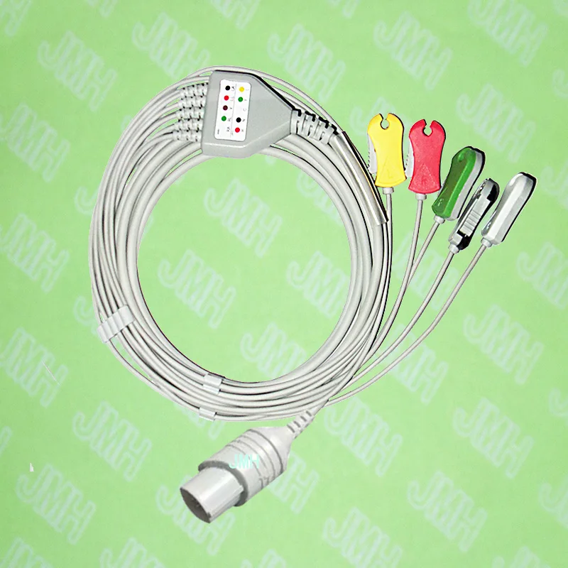 

Compatible with 11pin Nihon Kohden ECG Machine the one-piece 5 lead cable and clip leadwire,IEC or AHA.