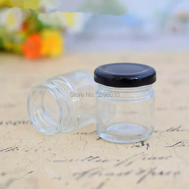 100pcs 25ml Glass Bottle Honey Jams Bottle Mini Storage Jar Candy Bottle for Wedding Birthday F1049