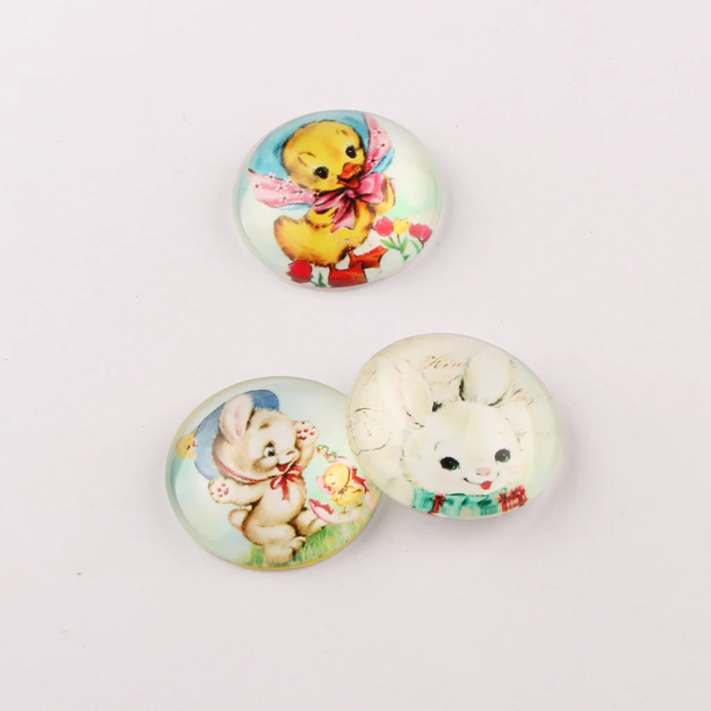 reidgaller Mixed Easter Duck Photo Round Dome Glass Cabochon 10mm 12mm 14mm 18mm 20mm 25mm diy flatback jewelry findings