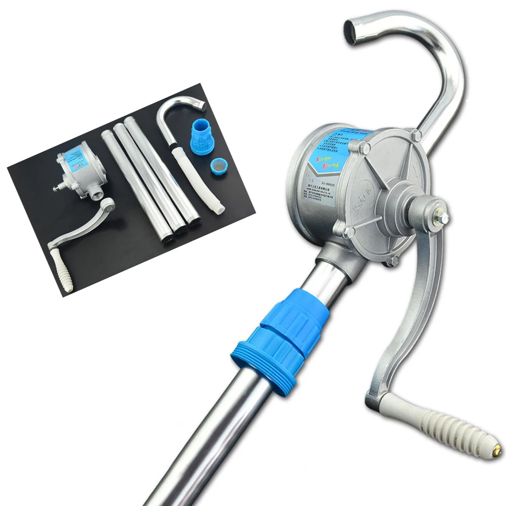 

200mL / Circle Aluminum Alloy Hand Shake Pump Heavy Drum Rotary Oil Fuel Barrel Manual Pump Oil Suction Machine Oil Drum Pump