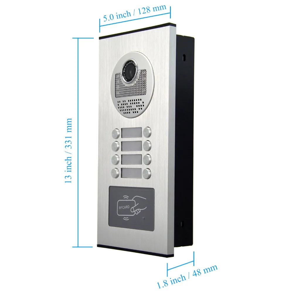 8 Units Video Intercom Apartment Door Phone System HD Camera 7\