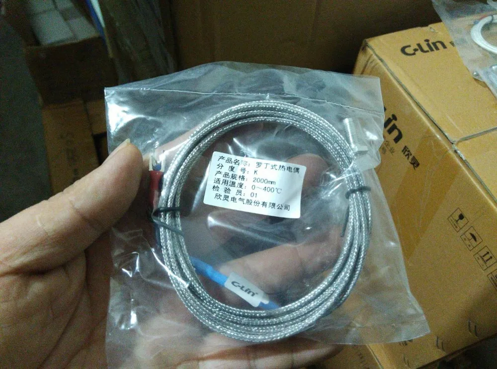 Brand new original authentic C-Lin WRNT-02 (K type) line length 2 meters Luo type thermocouple