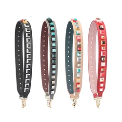 Colorful Rivet Leather Women Bag Strap Shoulder Bag Accessories Belts Famous Brand Strap Replacement Strap For Handbag S087