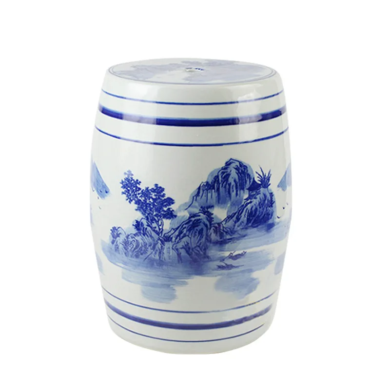 Jingdezhen Ceramic New Chinese Blue And White Porcelain Drum Stool Living Room Toilet porcelain ceramic Stool