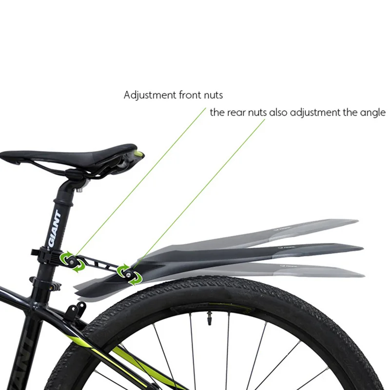 RBRL Bicycle Rear Fenders MTB Bike Wings Quick release Mudguard Adjustable angle Rear Wings Tail Soft TPE 24-29 inch Universal