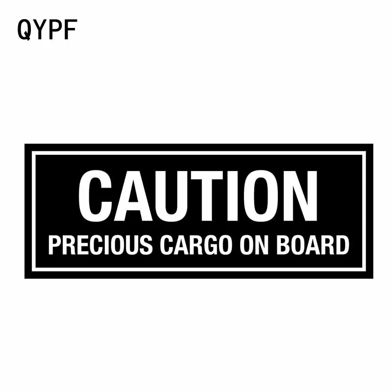 QYPF 14.8CM*5.8CM CAUTION PRECIOUS CARGO ON BOARD Vinyl Car Motorcycle Sticker Decal Black Silver C14-0259