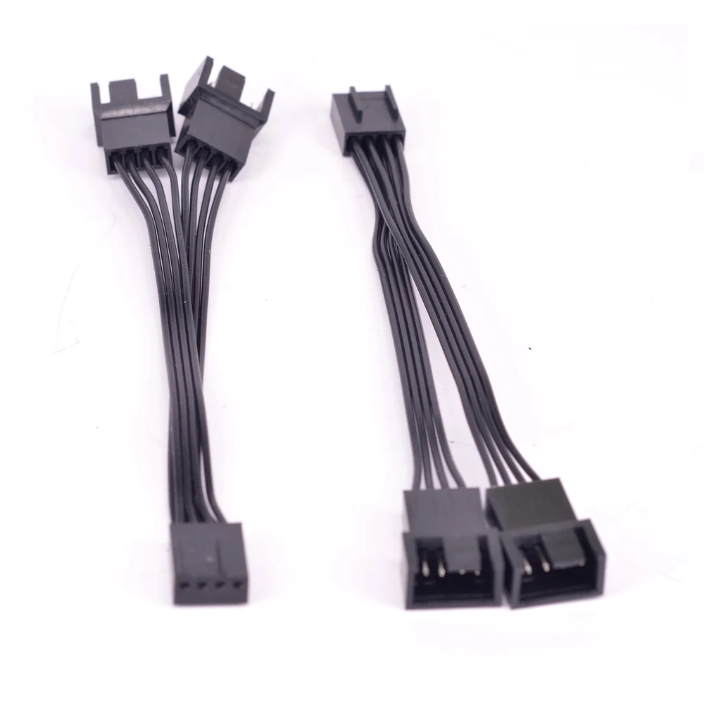พัดลม PWM 4Pin 1 ถึง 2 ways 4 Pin 3Pin แหล่งจ่ายไฟสาย 12 V คอมพิวเตอร์พัดลม 4 P 24AWG ลวด