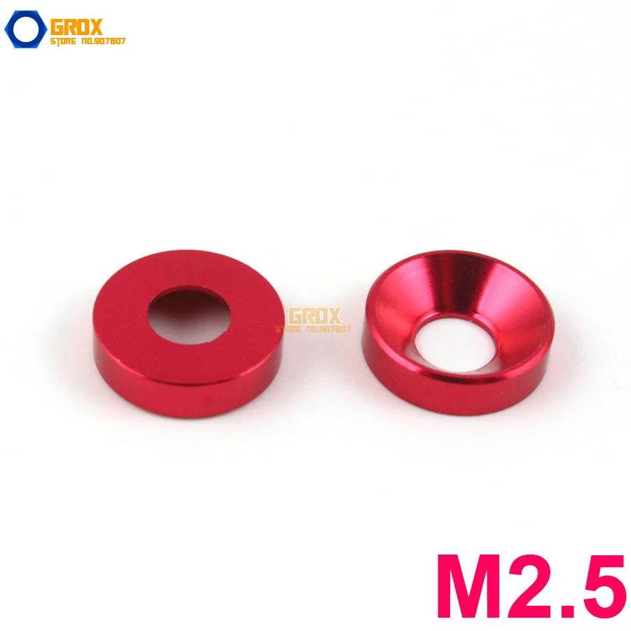 

30 Pieces M2.5 Wine Aluminum Washer Countersunk Flat Head Screw Washer