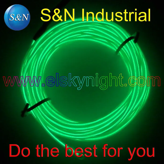 Green15M EL Wire with professional tron dance El inverter  for Christmas decoration or tron dance show free shipping