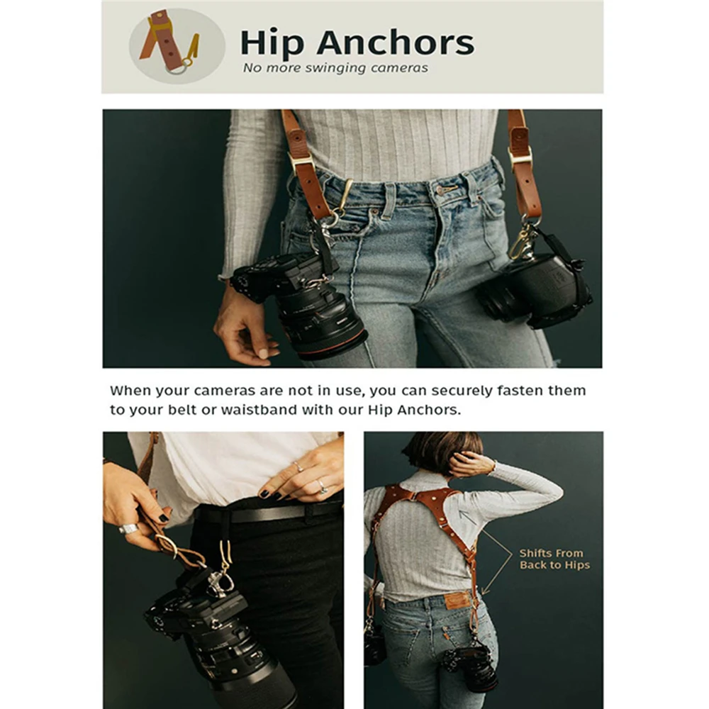 Genuine Leather Harnesses Shoulder Strap for Digital Camera SLR Camera Accessories Universal Camera Strap Single / Double Straps