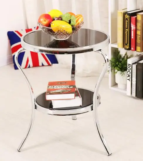 Leisure round table tea table. Glass table. Flower frame induction table