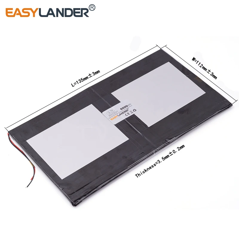3 قطعة/الوحدة 3.7V 6000mAh 35112135 بوليمر ليثيوم أيون/ليثيوم أيون بطارية ل صانعي N10 Ampe A10 رباعية النواة HKC T90 ثنائي النواة اللوحي