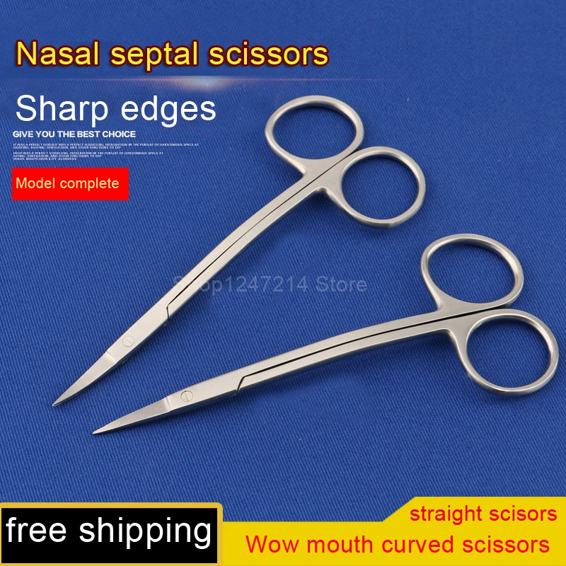 Eyelid Tools Wow mouth scissors Nasal septum scissors No plating Bevel curved beak Beauty scissors Makeup Tools