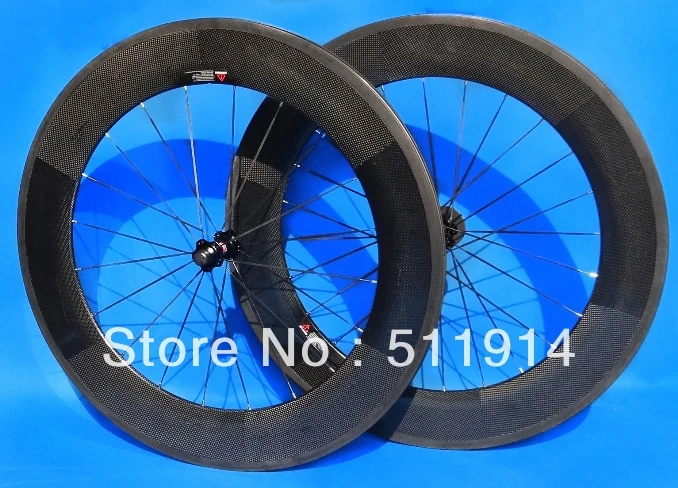 

WS-CW08 Full Carbon Road bike 88mm Clincher Wheelset 700C Clincher Rim , black Spokes , black hub , F : 20H / R : 24H