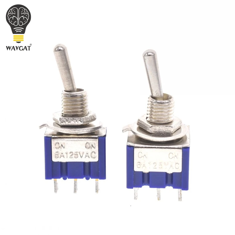 WAVGAT ON-OFF-ON 3 6 9 Pin 3 6 9 Position Mini Latching Toggle Switch 6A 3A MTS-103 MTS-203 MTS-303
