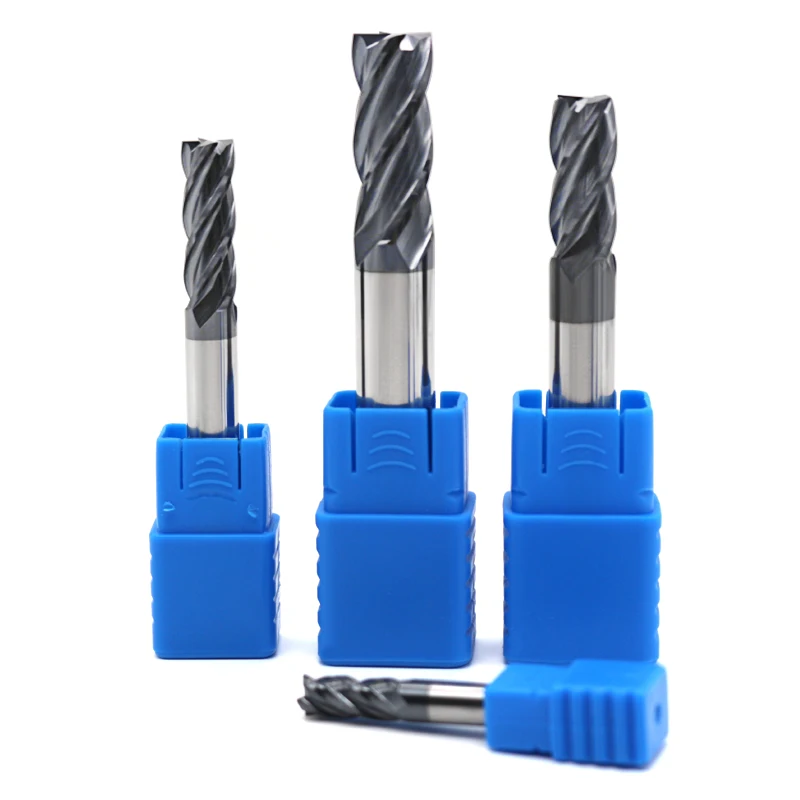 5 pcs fresas Flauta 4 HRC50 1 MM-12 MM Padrão Espiral Bit CNC máquina de Corte De Carboneto De fresa De topo cortador de trituração para a metalurgia