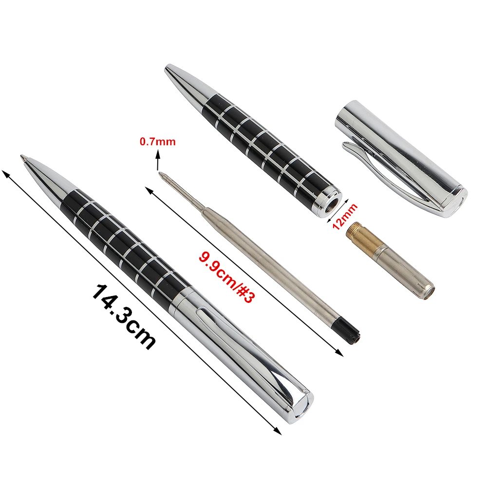 1/10/PCS Rotating metal ballpoint pen stainless steel ball pens steel bar oil pen commercial stationery For Office & School Pen