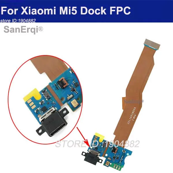 

SanErqi For Xiaomi Mi5 USB Charging Port FPC Flex Cable Dock Connector Microphone Module Parts For Xiaomi Mi5 5.15 Inch 4G