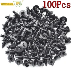 100 Pcs Car Fastener fit 7mm Dia Hole Black Push Retainer Rivets Clips for Toyota Automobile Door Bumper Fender Cover Trim Clip