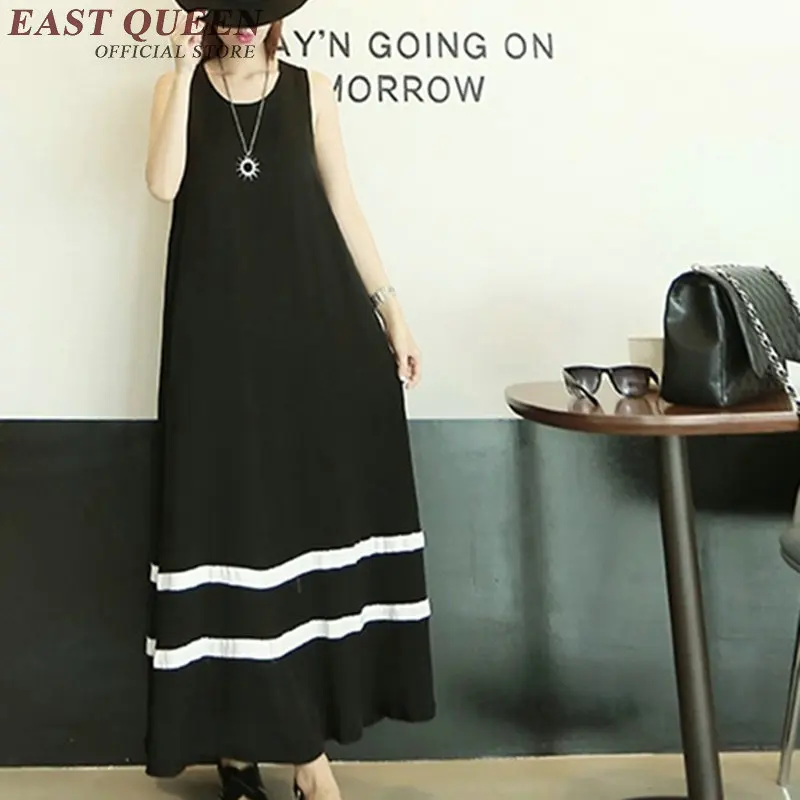 Long summer sundresses women casual sundress ladies simple beach dresses 2018 summer beach dresses black NN0203 YW