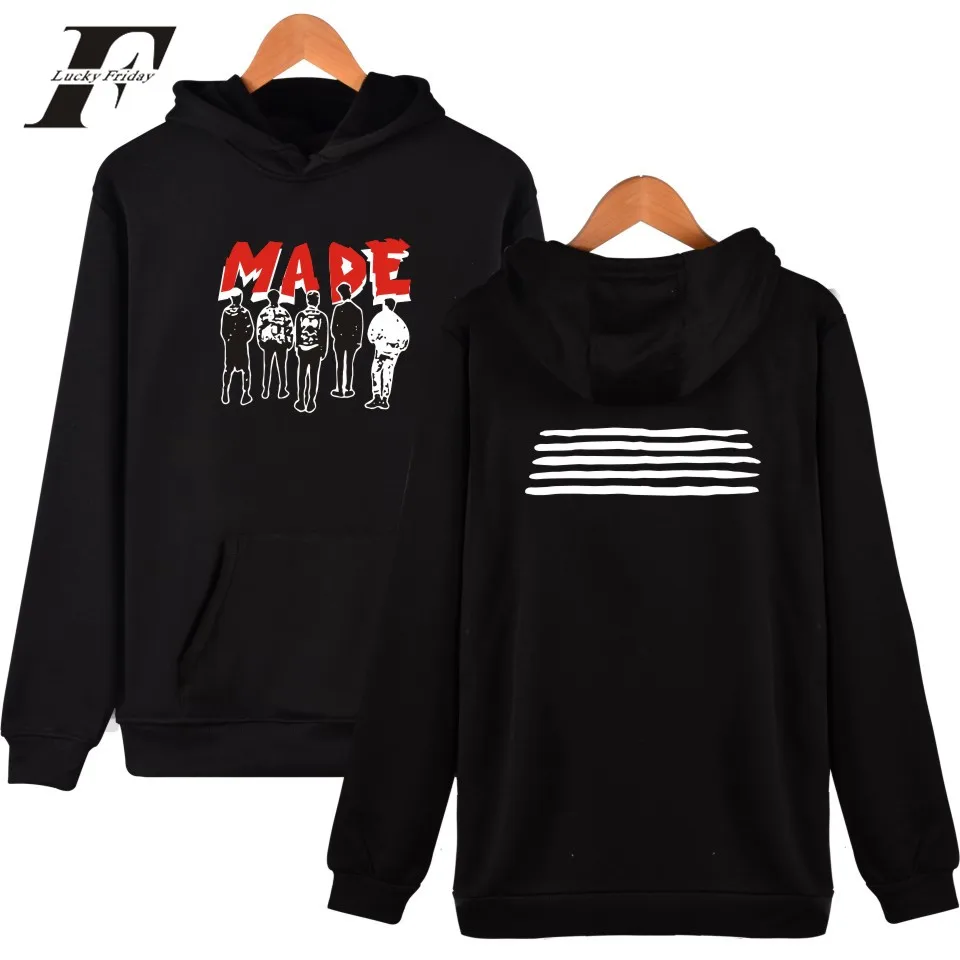 

LUCKYFRIDAYF BIGBANG MADE Kpop fashion hip hop men women Hoodies Pullover Pocket Long Sleeve Harajuku Hooded Sweatshirts Tops