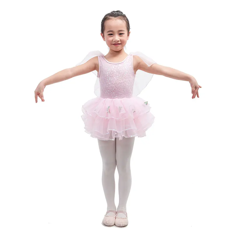 New Shining Sequins Pink Child Ballet Tutu Dancewear,Kids Stage Performance/Competition Costume,Girls Birtyday/Party/Solo Dress