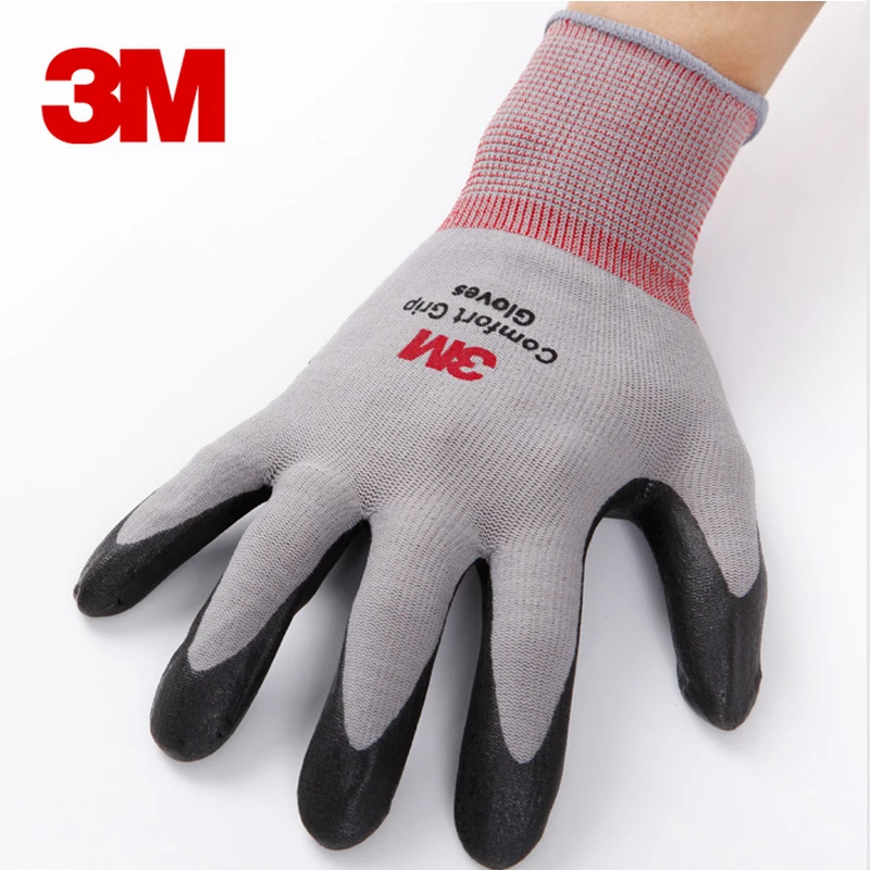 3M Work Gloves Comfort Grip wear-resistant Slip-resistant Gloves Anti-labor Safety Gloves Nitrile Rubber Gloves size L/M