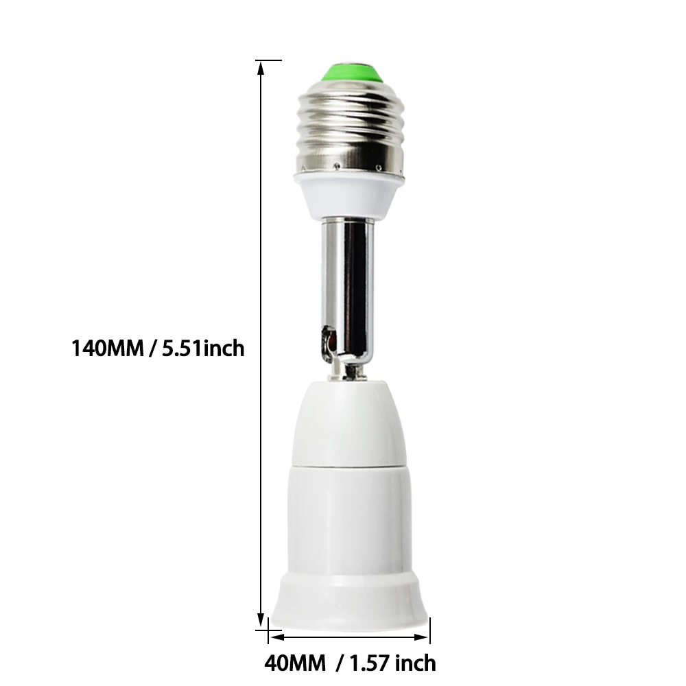 E27 to E27 LED New Flexible Lamp base Bulb Socket PC+ aluminum White With 10CM Extension Light Holder Converters