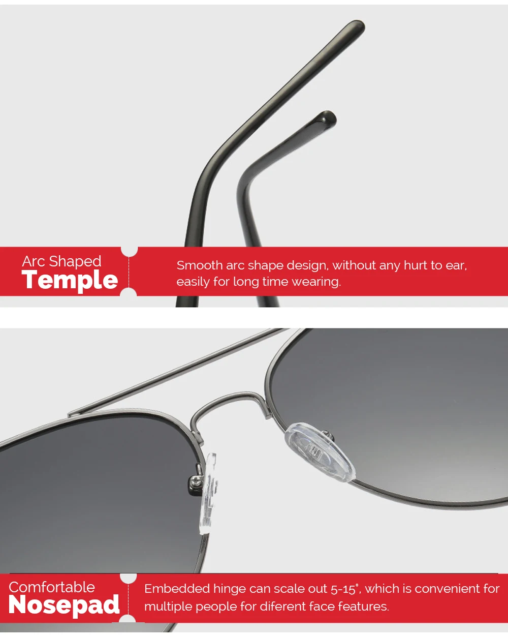 VIVIBEE Unisex Piloten-Sonnenbrille Polarisiert Herren 2026 Trendige Fliegerbrille aus Metall UV400 Fahrbrille Damen Sonnenbrille – Detail 13