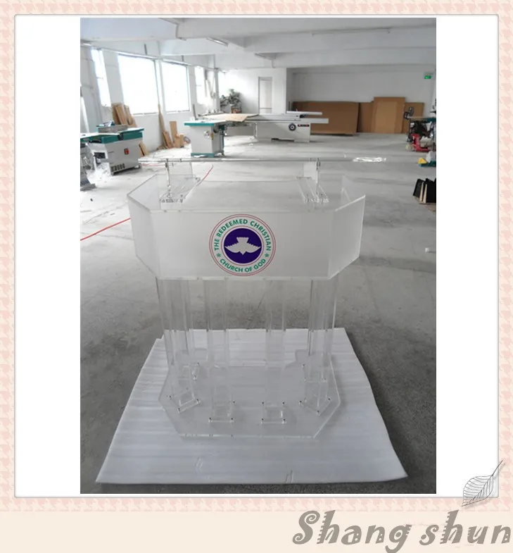 Grote Plexiglas Lessenaar Podium, Conferentie Lessenaar/Rostrum Acryl Lessenaar Podium, Moderne Kerk Podium, Kerk Clear Lessenaar