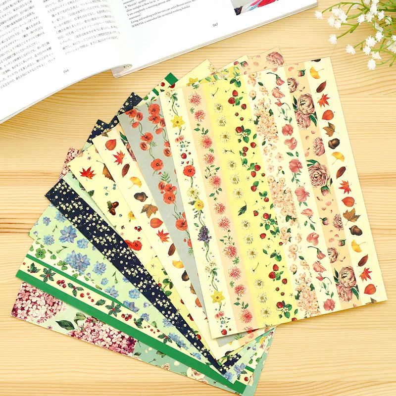 4pcs/set  Deco flower  sticker, stationery diy  masking tape, 4pcs-3design  romantic korea drawing market sticker,148*210mm