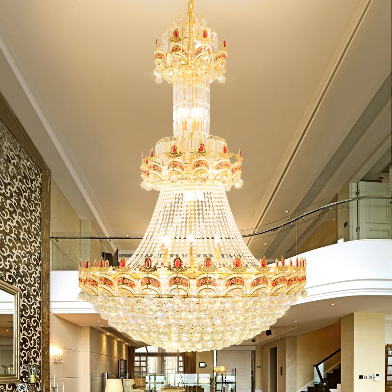 LED Modern Crystal Chandeliers Lights Fixture American Golden Crystal Chandelier Indoor Lighting 3 White Light Colors Dimmable