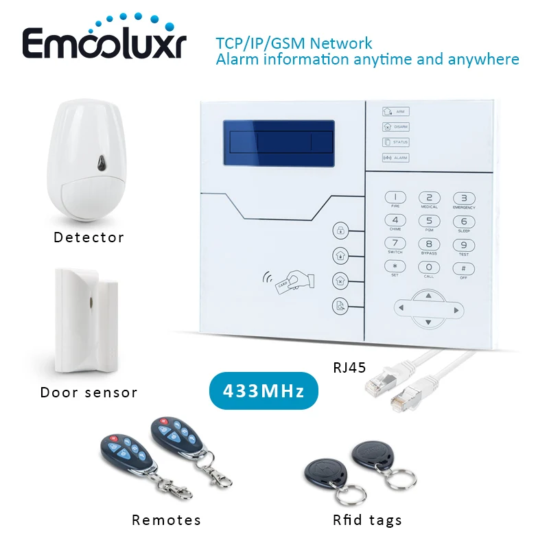 

Android IOS APP Control 433MHz TCP IP(RJ45 port) WEB IE 4G GSM SMS Security Alarma Casas, Touchscreen RFID Alarm Systems ST-VGT