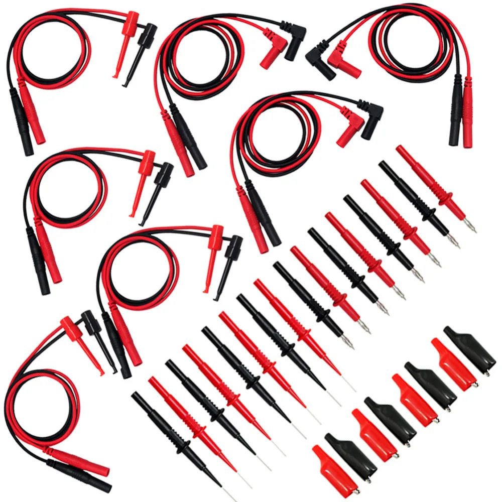 4AideTek needle tipped tip test TL809 leads set for multimeter 8 alligator clips with removable insulator 4TLP20157