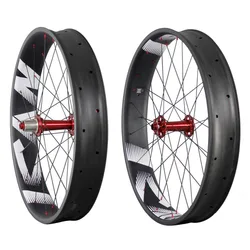 Ican Full Carbon Fat Bike Wheels 90mm Width 26er Fatbike Wheelset FW90 With Powerway M74 Hub