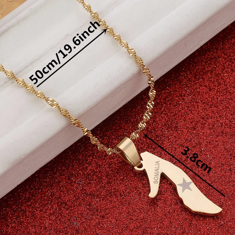 Small Somalia Map Necklace Gold Color Women Jewelry Soomaaliya Pendant Somali Country Maps