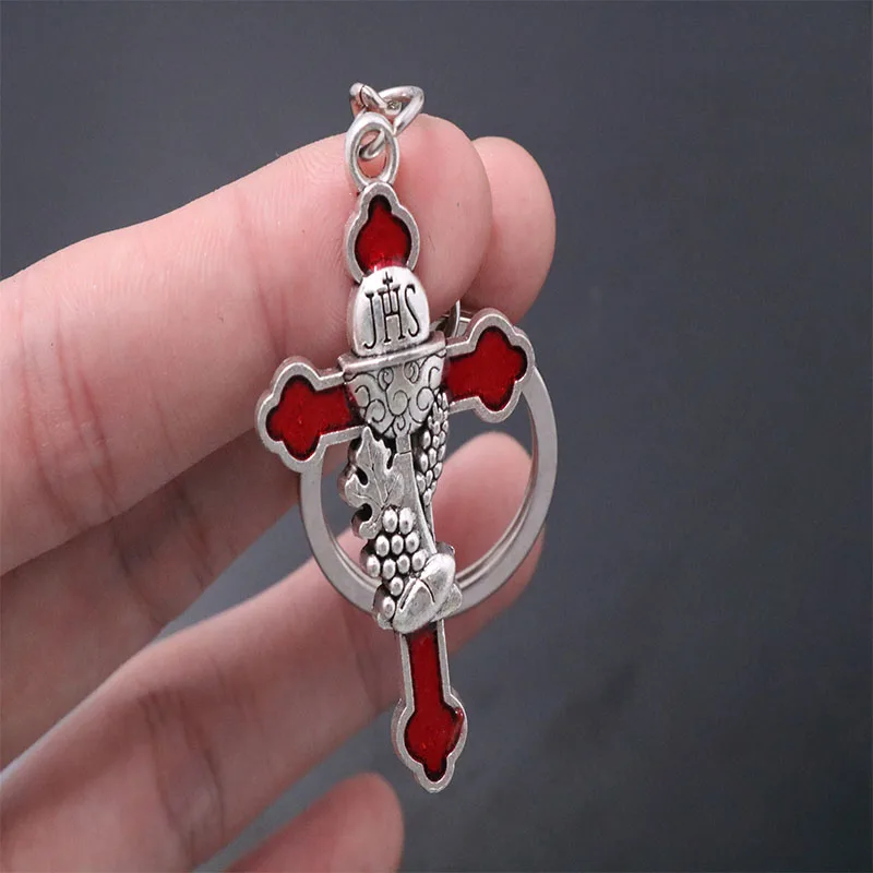 36 pieces church saint jesus holy cross keychain cheap keychain decorative cross gift keychain