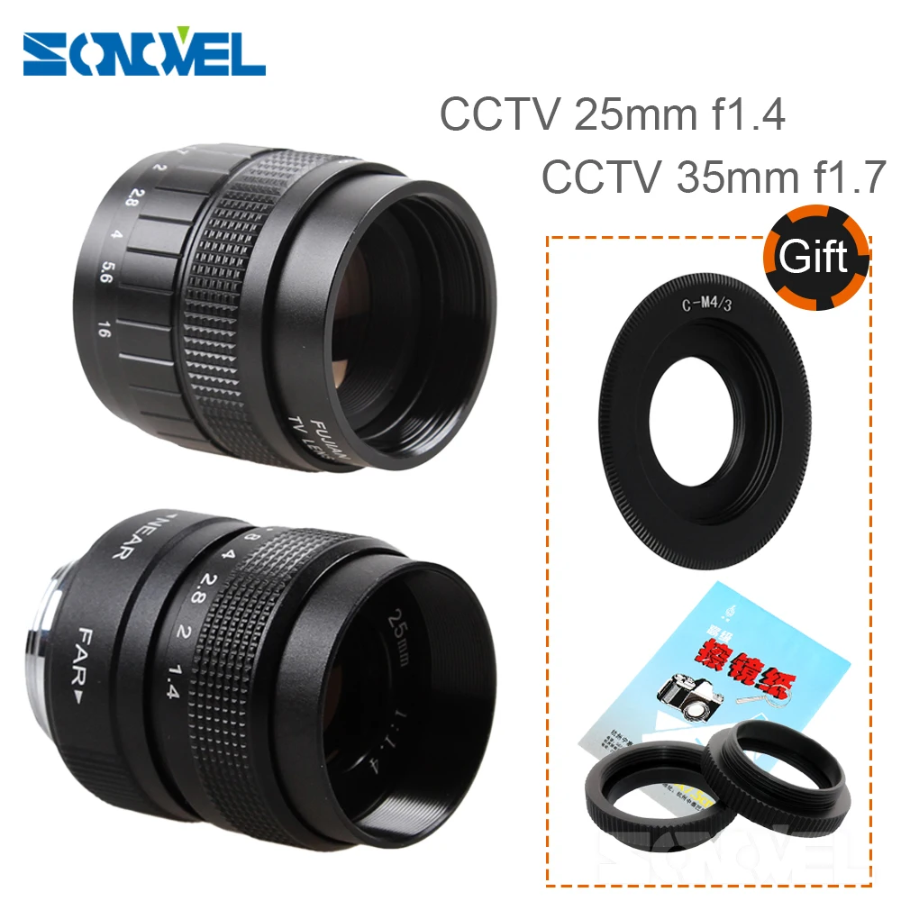 

2 in 1 CCTV 25mm f1.4/35mm F1.7 TV Movie lens+C Mount for Panasonic Micro m4/3 G7 GF7K GX7 GM5 GM1 GM4 G6 GF6 GH3 GX1 G3 GH2 G10