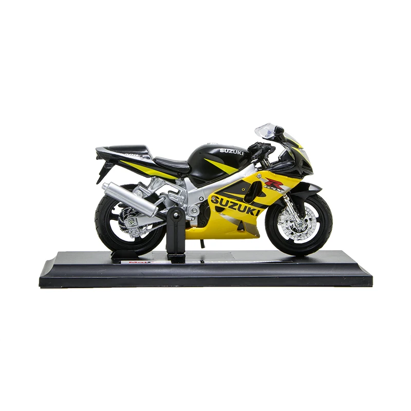 Maisto 1:18 Suzuki GSXR600 GSX R600 Yellow Motorcycle Models Diecast Moto Miniature Race Toy For Gift Collection