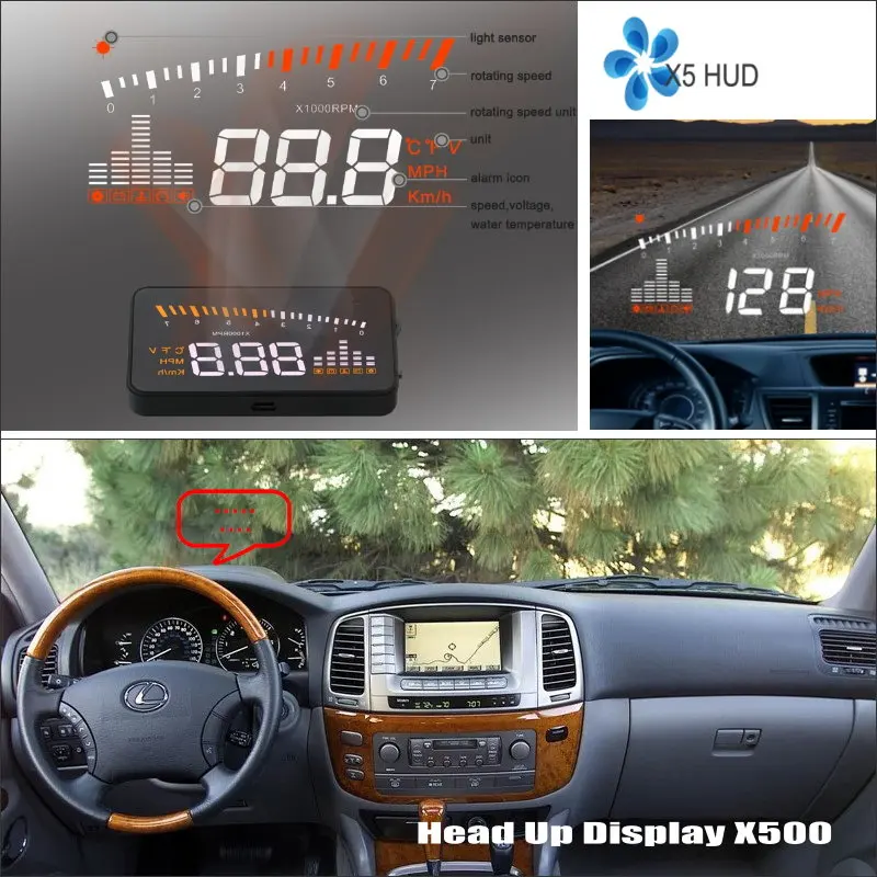 For Lexus LS460 GX460 LX570 RX330 RX350 Car Computer Screen Display Projector OBD HUD Refkecting Windshield Safe Driving Screen