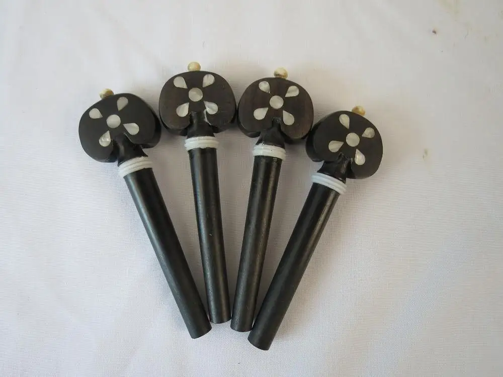 

1set of 4/4 violin Fittings,4pcs ebony inlay violin pegs