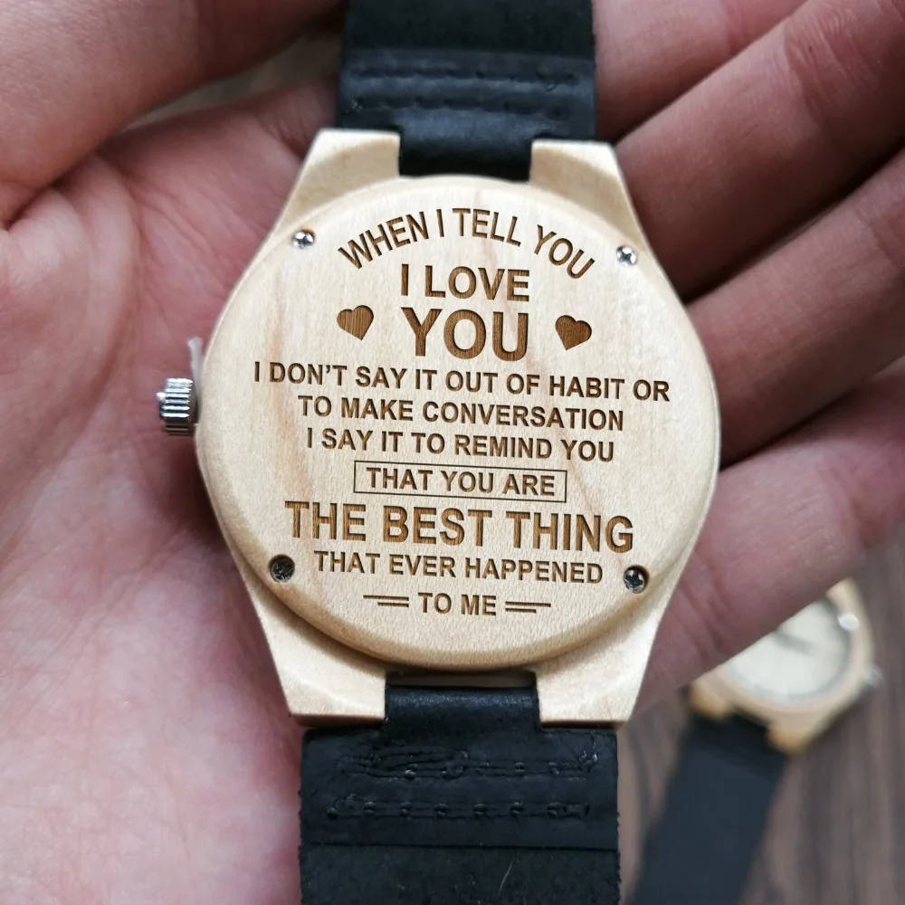 

TO MY LOVE YOU COMPLETE ME ENGRAVED WOOD WATCH YOU ARE THE BEST THING THAT EVER HAPPENED TO ME