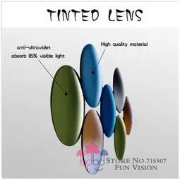 index 1.56 optical single vision lenses colorful resin lenses grey blue brown pink purple tinted lenses prescription lenses