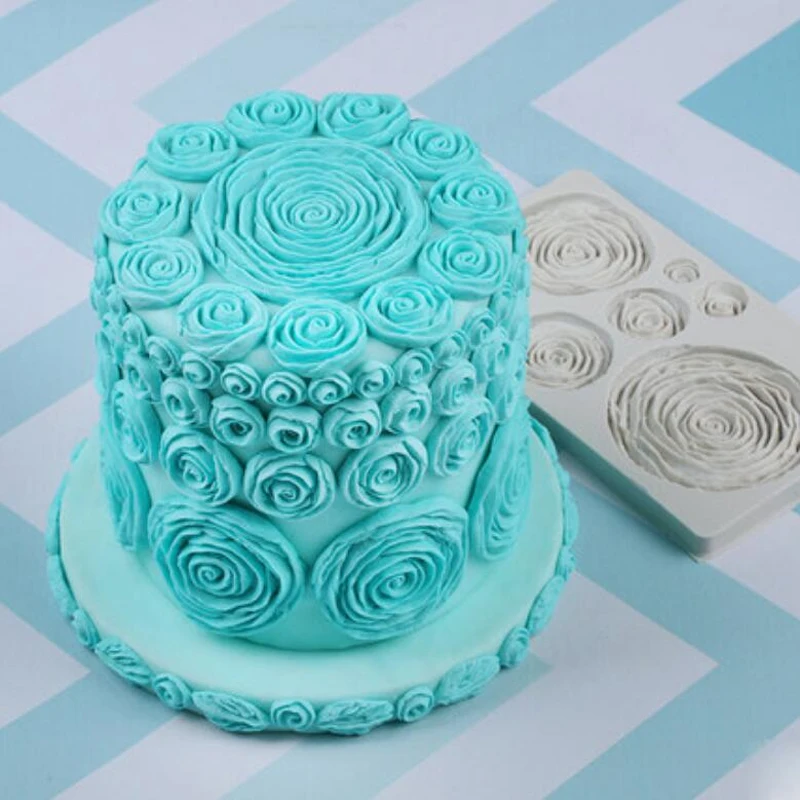 Ruffled Roses Mould Fondant Cake Decorating Tools Silicone Molds Sugarcrafts Chocolate Baking Tools for Cakes Gumpaste Form