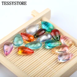 10pcs Czech Teardrop-shaped Lampwork Beads Multi Gradient Color Glass Beads For Jewelry Making Earrings Handmade DIY Accessories
